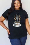 Simply Love Full Size COFFEE Graphic Cotton Tee Black Women's T-Shirts - Tophatter Daily Deals