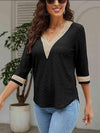 V-Neck Eyelet Blouse Blouses - Tophatter Daily Deals