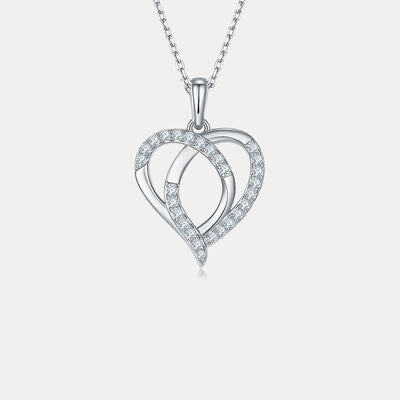 Moissanite 925 Sterling Silver Heart Shape Necklace Moissanite - Tophatter Daily Deals