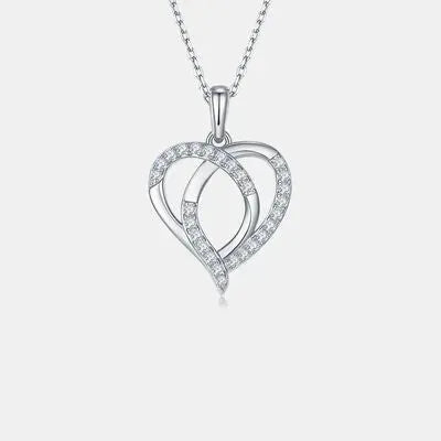 Moissanite 925 Sterling Silver Heart Shape Necklace Moissanite - Tophatter Daily Deals