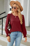 Round Neck Long Sleeve T-Shirt Women's T-Shirts - Tophatter Daily Deals