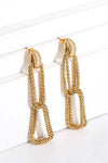 Gold-Plated D-Shaped Drop Earrings Gold One Size Earrings - Tophatter Daily Deals