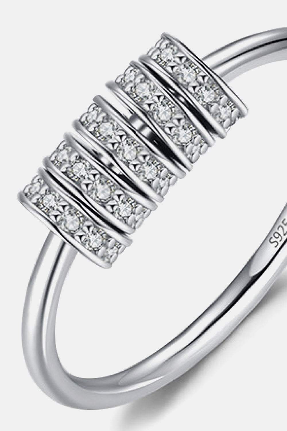 925 Sterling Silver Five Hoops Ring Rings - Tophatter Daily Deals