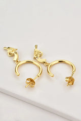 925 Sterling Silver C-Hoop Gun Drop Earrings Earrings - Tophatter Daily Deals