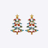 Christmas Tree Rhinestone Alloy Earrings Multicolor One Size Earrings - Tophatter Daily Deals