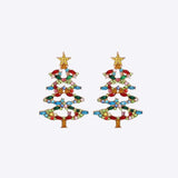 Christmas Tree Rhinestone Alloy Earrings Multicolor One Size Earrings - Tophatter Daily Deals