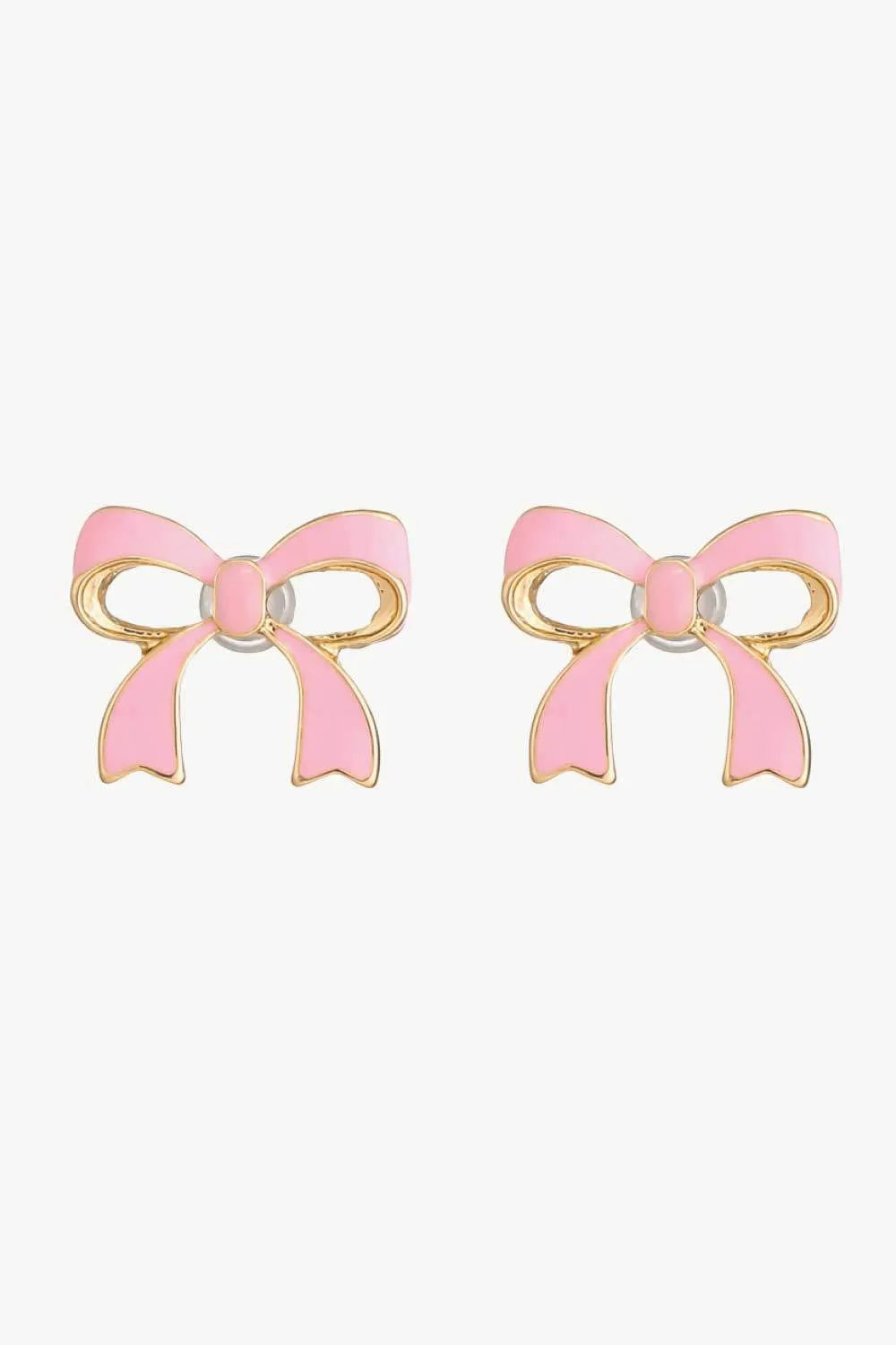 Bow-Shaped Zinc Alloy Earrings Bow One Size Earrings - Tophatter Daily Deals