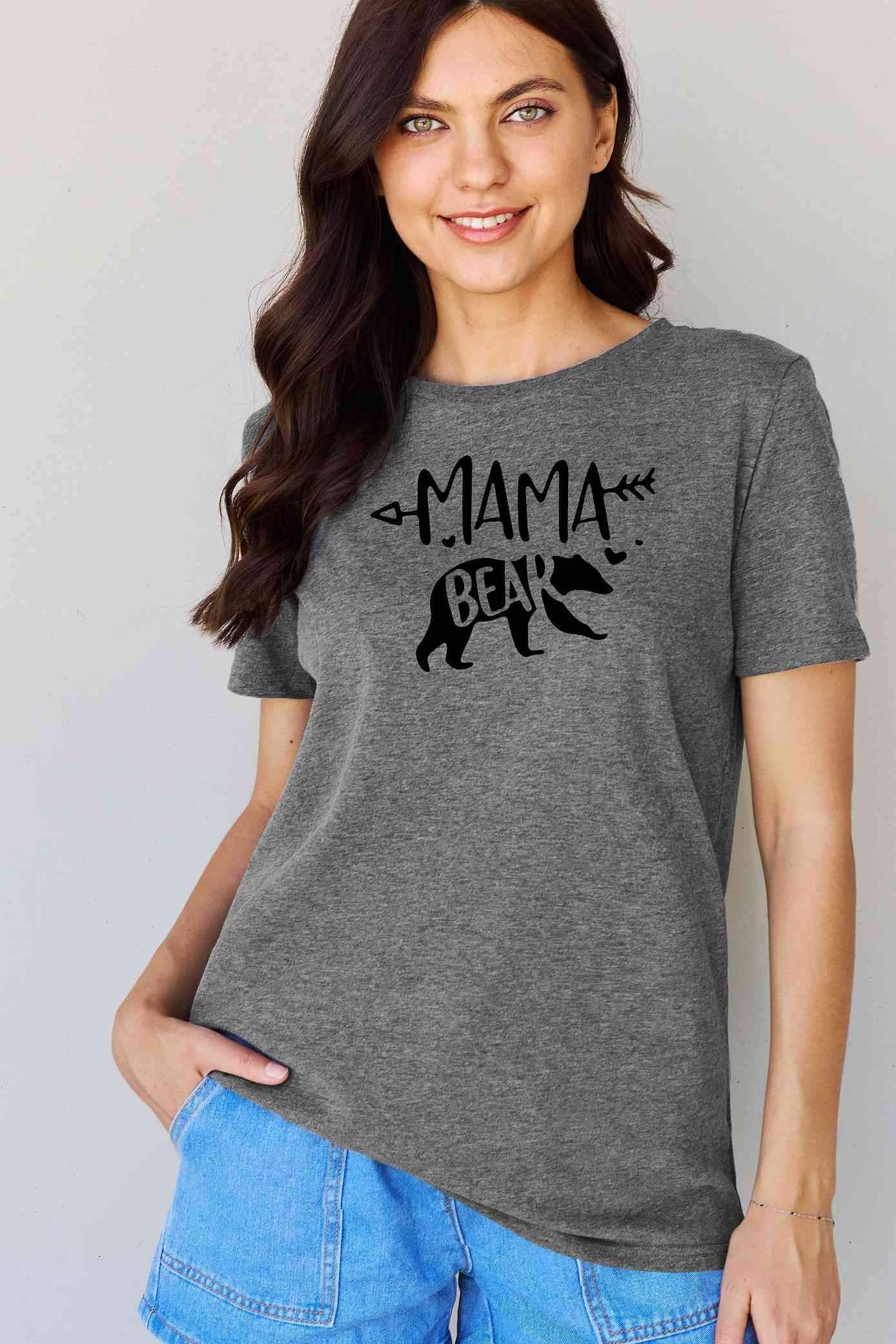 Simply Love Full Size MAMA BEAR Graphic Cotton T-Shirt Women's T-Shirts - Tophatter Daily Deals