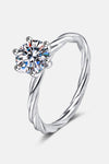 1 Carat Moissanite 6-Prong Twisted Ring Silver Moissanite - Tophatter Daily Deals