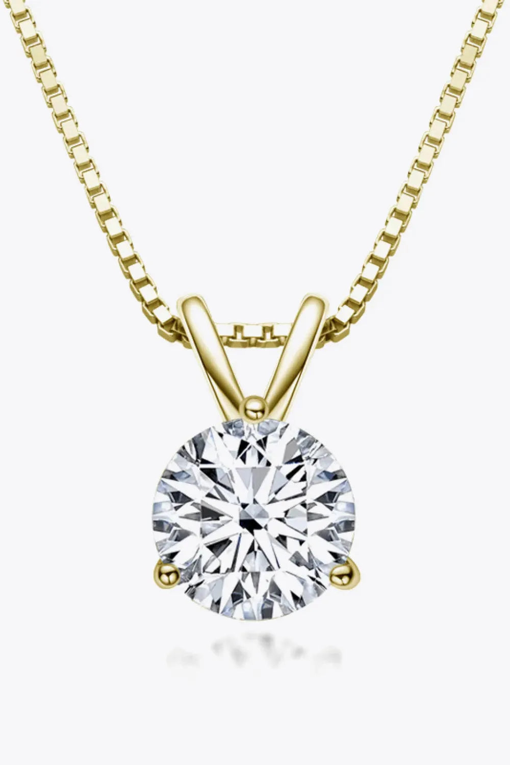 Adored Show Off 1 Carat Moissanite Pendant Necklace Gold One Size Moissanite - Tophatter Daily Deals