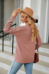 Decorative Button V-Neck Long Sleeve T-Shirt Women's T-Shirts - Tophatter Daily Deals