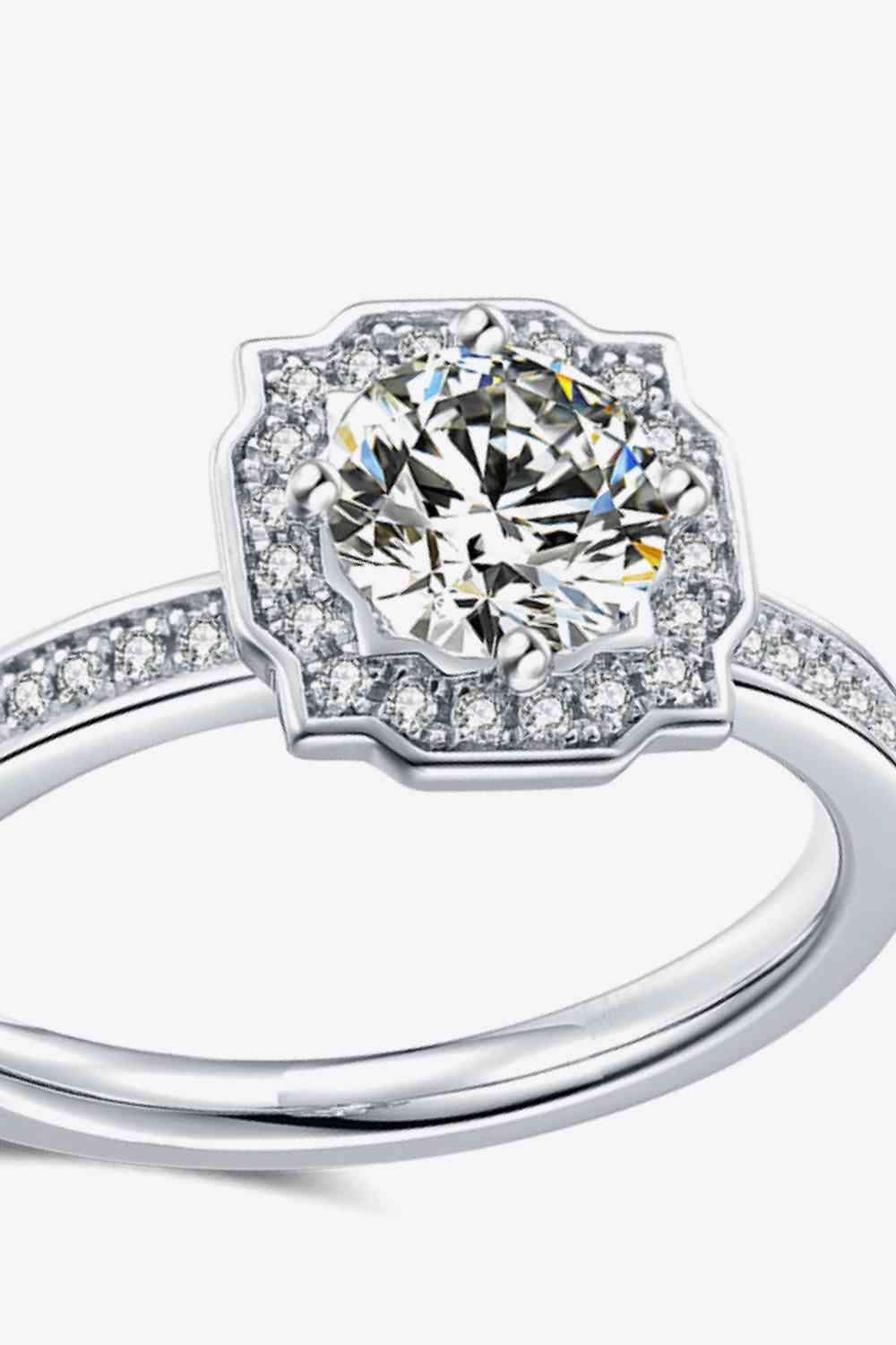 1 Carat Moissanite Platinum-Plated Ring Moissanite - Tophatter Daily Deals