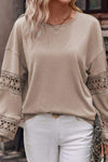 Crochet Long Sleeve Drop Shoulder Blouse Dust Storm Blouses - Tophatter Daily Deals