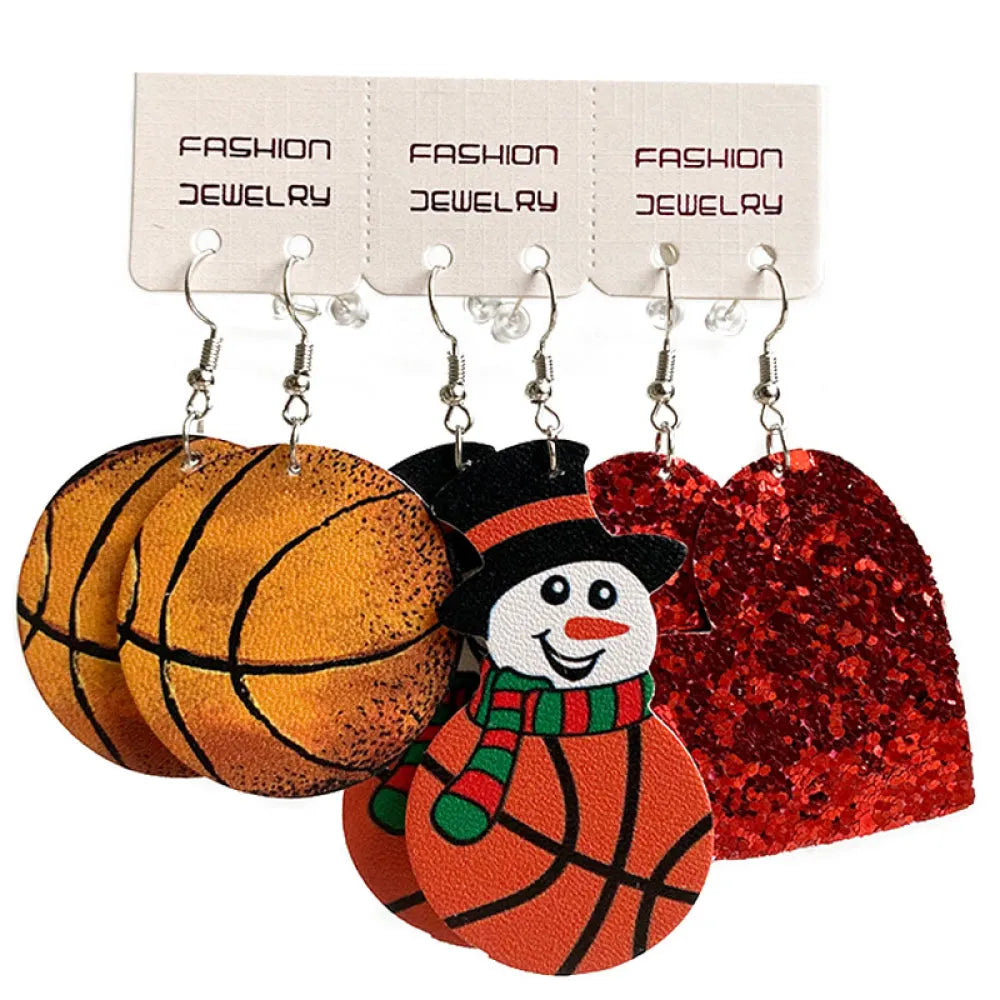 Snowman, Ball, and Heart Earrings Set Style E One Size Earrings - Tophatter Daily Deals