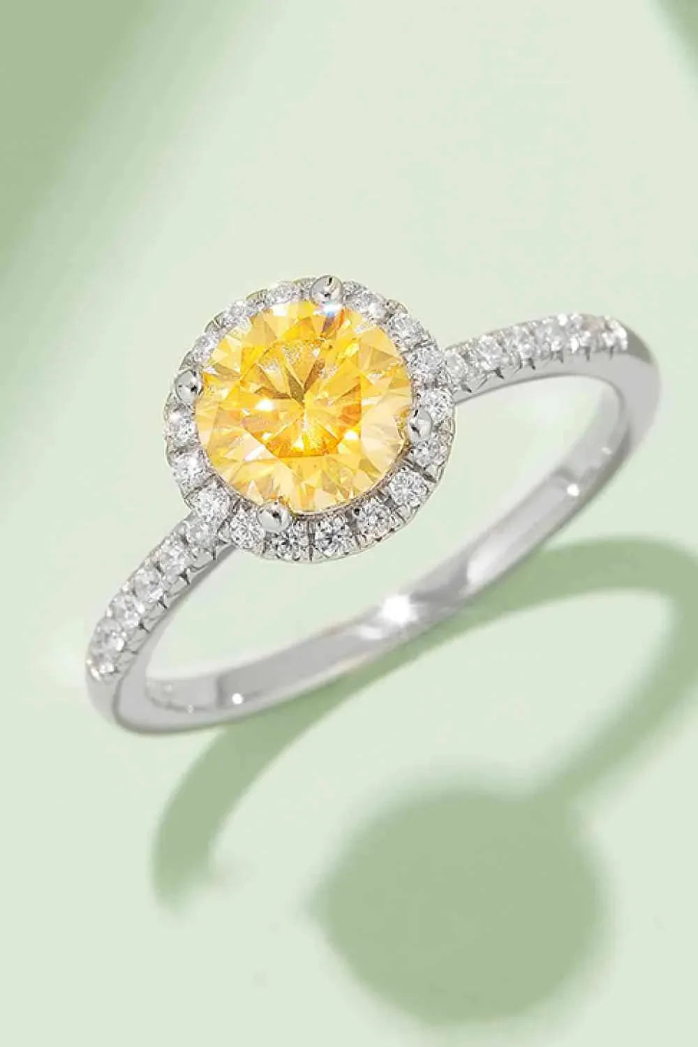 1 Carat Moissanite 925 Sterling Silver Halo Ring Moissanite - Tophatter Daily Deals