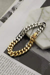 Two-Tone Chunky Chain Bracelet Bracelets - Tophatter Daily Deals