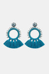 Bead Detail Tassel Dangle Earrings Peacock Blue One Size Earrings - Tophatter Daily Deals