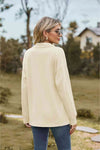 Collared Neck Cable-Knit Long Sleeve Blouse Blouses - Tophatter Daily Deals