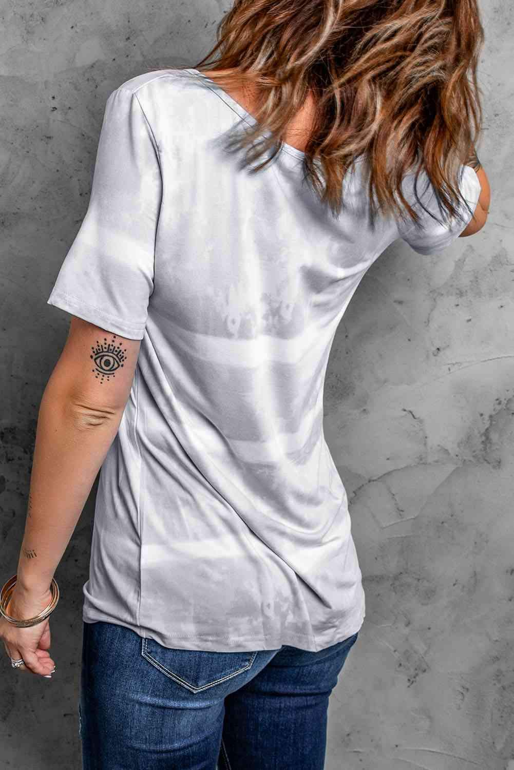 Tie-Dye Henley T-Shirt Women's T-Shirts - Tophatter Daily Deals