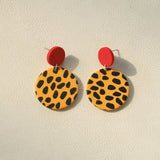 Contrast Geometric Acrylic Dangle Earrings Mustard One Size Earrings - Tophatter Daily Deals