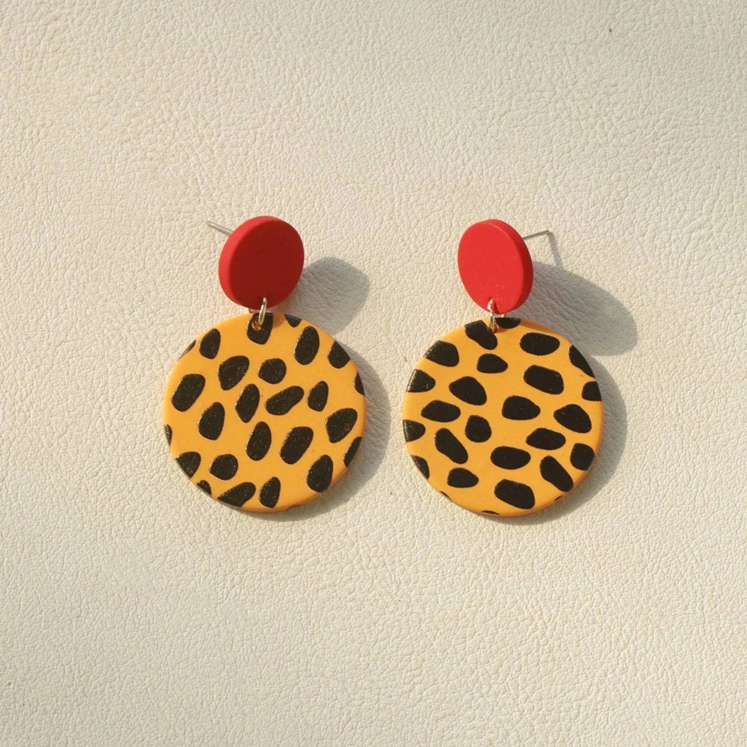 Contrast Geometric Acrylic Dangle Earrings Mustard One Size Earrings - Tophatter Daily Deals