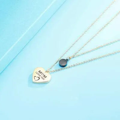 Stainless Steel Double-Layered Heart Pendant Necklace Necklaces - Tophatter Daily Deals