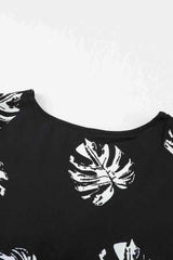 Botanical Print V-Neck Puff Sleeve Blouse Blouses - Tophatter Daily Deals