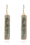 Natural Stone Drop Earrings Heather Gray One Size Earrings - Tophatter Daily Deals