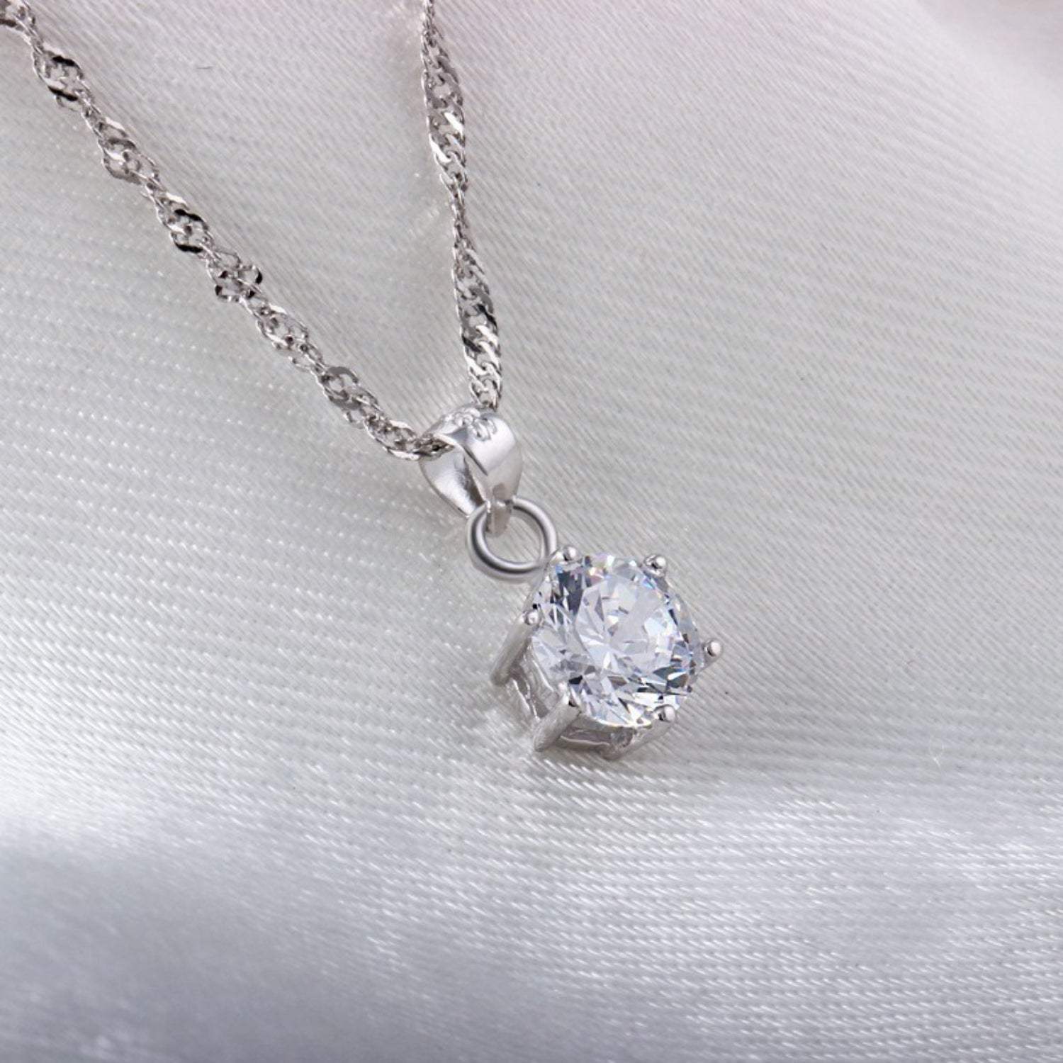 Platinum-Plated Artificial Gemstone Pendant Necklace Necklaces - Tophatter Daily Deals