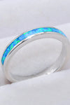 925 Sterling Silver Opal Ring in Sky Blue Sky Blue Opal - Tophatter Daily Deals