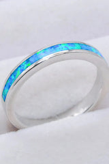 925 Sterling Silver Opal Ring in Sky Blue Sky Blue Opal - Tophatter Daily Deals