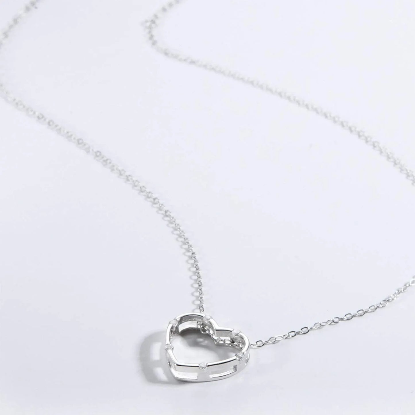 Heart Inlaid Zircon Spring Ring Closure Necklace Necklaces - Tophatter Daily Deals