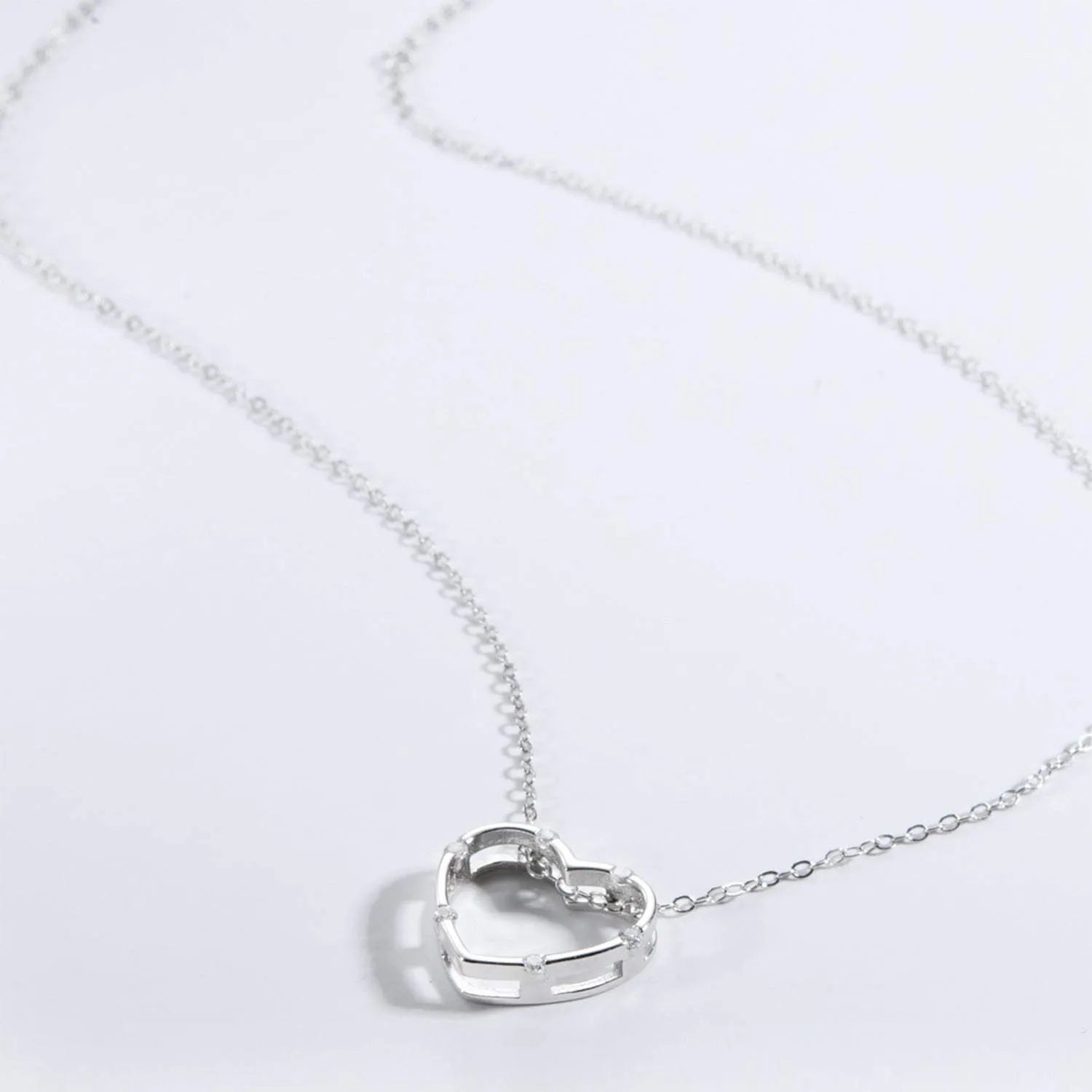 Heart Inlaid Zircon Spring Ring Closure Necklace Necklaces - Tophatter Daily Deals