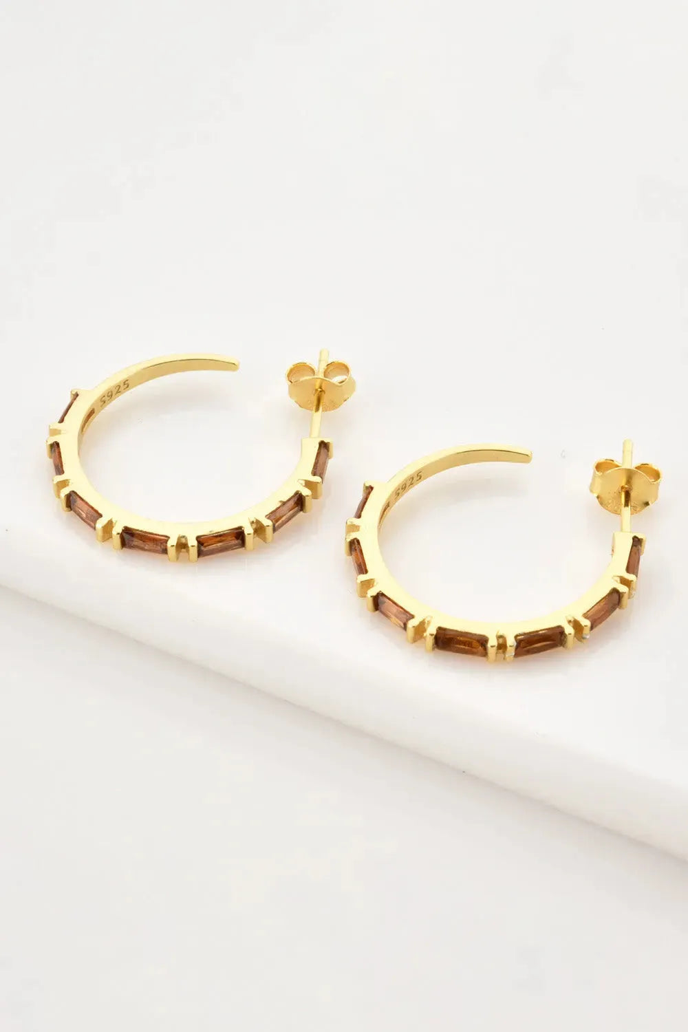 Zircon 925 Sterling Silver C-Hoop Earrings Earrings - Tophatter Daily Deals