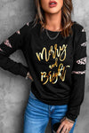 MERRY AND BRIGHT Graphic Long Sleeve Top Women's T-Shirts - Tophatter Daily Deals