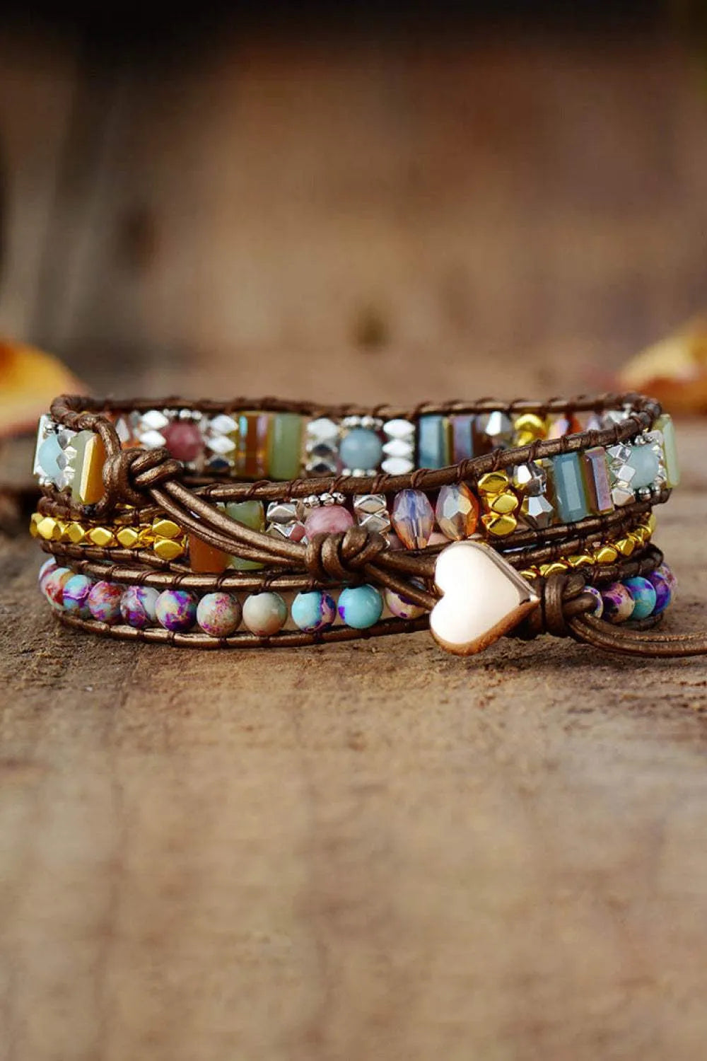 Handmade Crystal Beaded Natural Stone Bracelet Bracelets - Tophatter Daily Deals