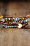 Handmade Crystal Beaded Natural Stone Bracelet Bracelets - Tophatter Daily Deals