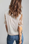 Embroidery Round Neck Short Sleeve MAMA Graphic Blouse Blouses - Tophatter Daily Deals