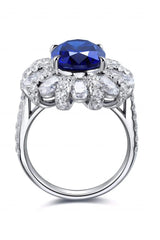5 Carat Lab-Grown Sapphire Flower Shape Ring Rings - Tophatter Daily Deals