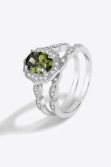 Mali Garnet Two-Piece Ring Set Silver Rings - Tophatter Daily Deals