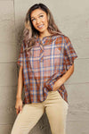 Petal Dew For You Short Sleeve Plaid Top Plaid Blouses - Tophatter Daily Deals