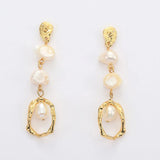 Gold-Plated Freshwater Pearl Earrings Earrings - Tophatter Daily Deals