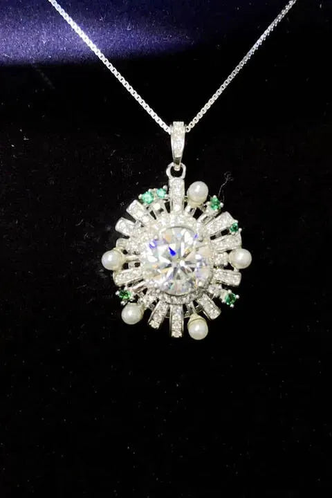 2 Carat Moissanite 925 Sterling Silver Necklace Moissanite - Tophatter Daily Deals