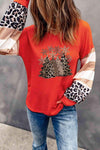 Christmas Tree Graphic Waffle-Knit Top Women's T-Shirts - Tophatter Daily Deals