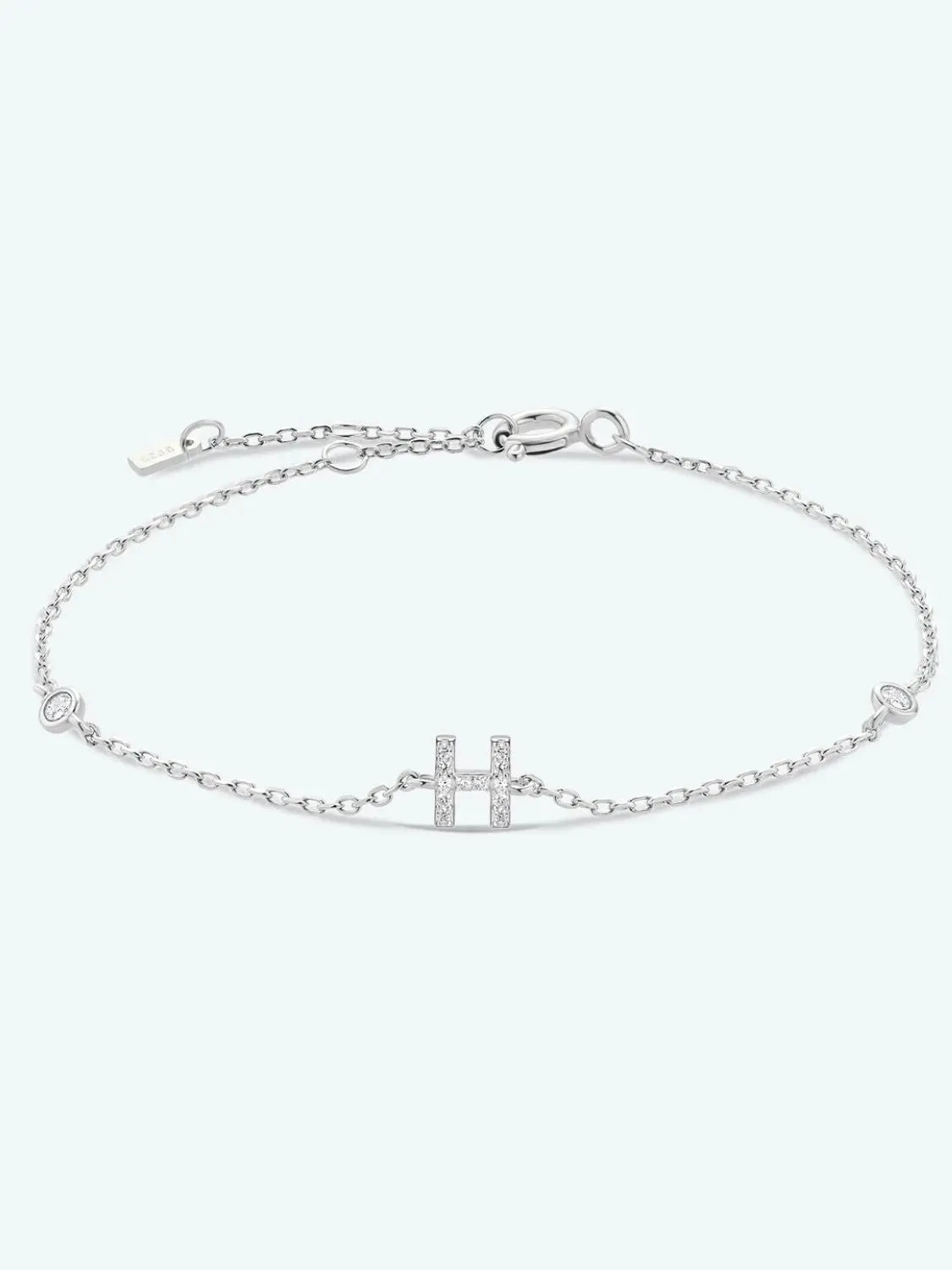 G To K Zircon 925 Sterling Silver Bracelet H-Silver One Size Bracelets - Tophatter Daily Deals
