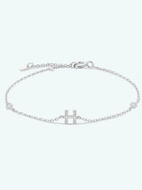 G To K Zircon 925 Sterling Silver Bracelet H-Silver One Size Bracelets - Tophatter Daily Deals