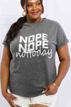 Simply Love Full Size NOPE NOPE NOT TODAY Graphic Cotton Tee Charcoal Women's T-Shirts - Tophatter Daily Deals