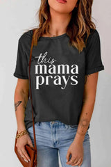THIS MAMA PRAYS Graphic Tee Women's T-Shirts - Tophatter Daily Deals