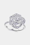 Moissanite Flower Shape Ring Silver Moissanite - Tophatter Daily Deals