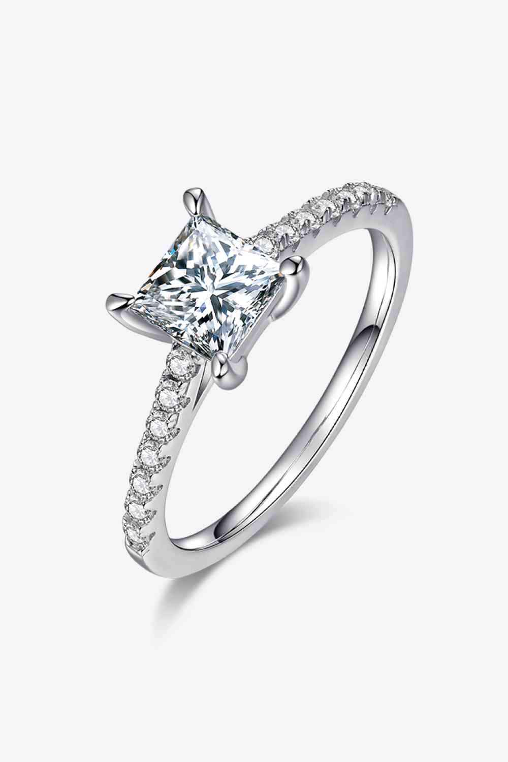 1.21 Carat Moissanite 925 Sterling Silver Side Stone Ring Moissanite - Tophatter Daily Deals